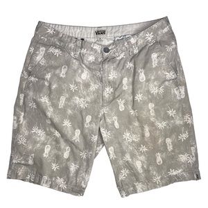 Vans Distressed Pineapple Palm Tree Cotton Shorts Tropical Beach Bum Skate Punk